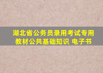 湖北省公务员录用考试专用教材公共基础知识 电子书